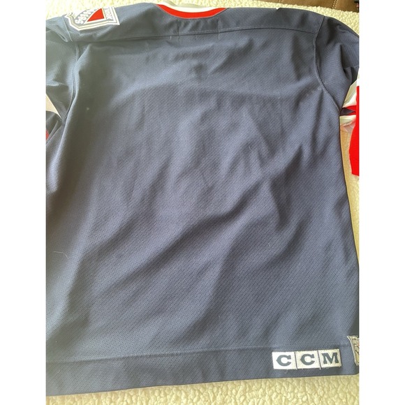 Vintage 90s CCM NHL New York Rangers Navy Blue Lady Liberty Jersey Mens XL - Picture 8 of 9